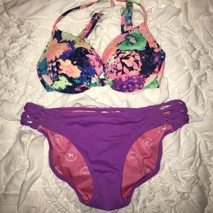 Neon floral Victoria Secret PINK bikini